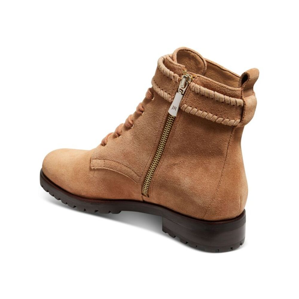 JACK ROGERS Womens Brown Whipstitch Peyton Block Heel Leather Combat Boots 8.5 M - Picture 2 of 4